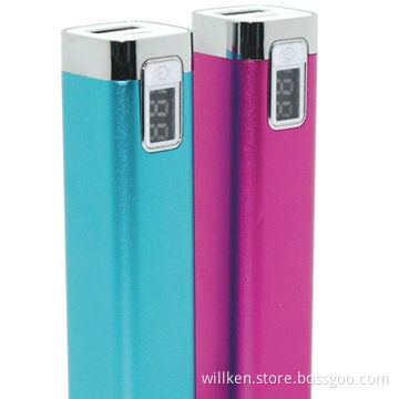 Power Bank, 2,600mAh, 4 LED Indicator, Stainless Case, Protect Overcharge Discharge
